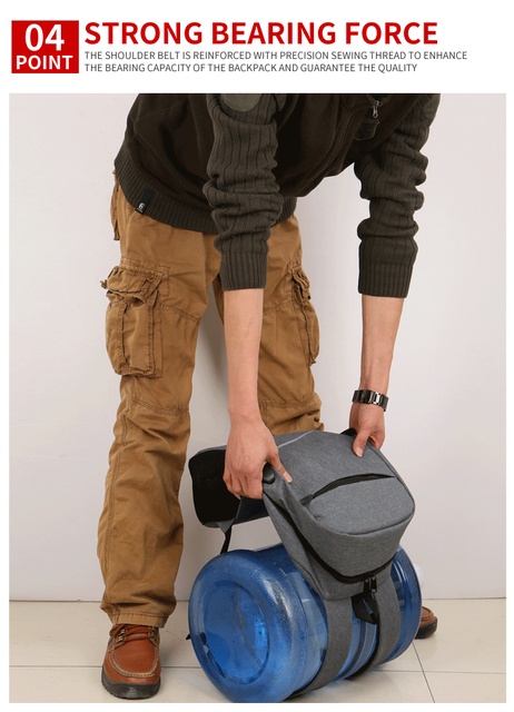 Plecak na laptopa 13, 14, 15.6 Cal z USB i wodoodpornym materiałem, idealny dla mężczyzn i kobiet w podróży i biznesie - Wianko - 7