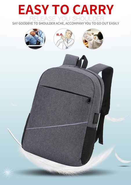 Plecak na laptopa 13, 14, 15.6 Cal z USB i wodoodpornym materiałem, idealny dla mężczyzn i kobiet w podróży i biznesie - Wianko - 9