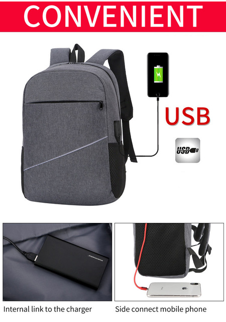 Plecak na laptopa 13, 14, 15.6 Cal z USB i wodoodpornym materiałem, idealny dla mężczyzn i kobiet w podróży i biznesie - Wianko - 2