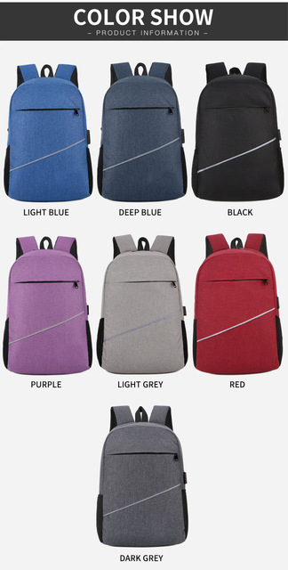 Plecak na laptopa 13, 14, 15.6 Cal z USB i wodoodpornym materiałem, idealny dla mężczyzn i kobiet w podróży i biznesie - Wianko - 11