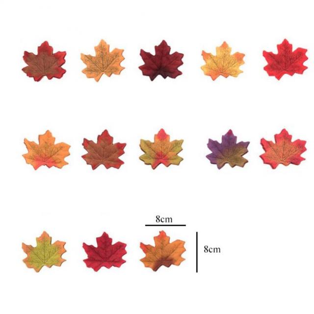 50-1000 sztuk sztuczne liście klonu jesienne dekoracje wnętrz - Wianko - 2