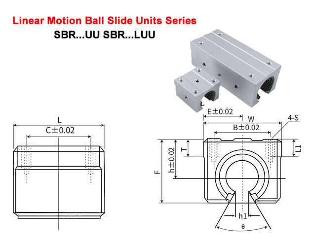 Prowadnica liniowa SBR10/SBR12 długość: 200-1000mm zestaw: 1 szt. prowadnica SBR10 lub SBR12 + 2 szt. bloki SBR10UU lub SBR12UU do CNC - Wianko - 25