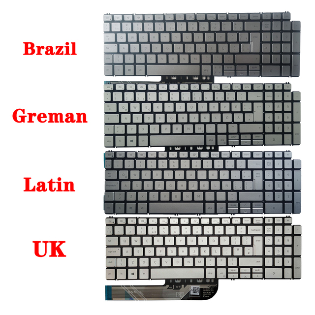 Zamienne klawiatury do Dell Inspiron: UK/niemiecka GR/Latin LA/brazylska BR, model 15-5502 5509 5505 5510 5590 5591 5598 5593 5584 3501 3505 - Wianko - 1