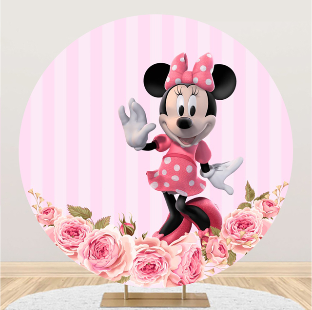 Okrągłe koło Mickey Mouse - tło fotograficzne dla dzieci na urodziny, Baby Shower, imprezę - Wianko - 10