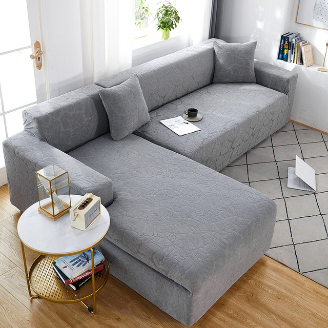 Elastyczny pokrowiec z zielonego żakardowego materiału na jednokolorową sofę do salonu - narożnik inkludowany - Wianko - 17