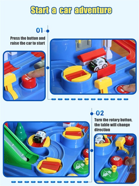 Edukacyjne samochody zabawkowe - utwór przygoda mózg gry stołowe szynowe mechaniczne parkingi dla chłopców - Wianko - 6