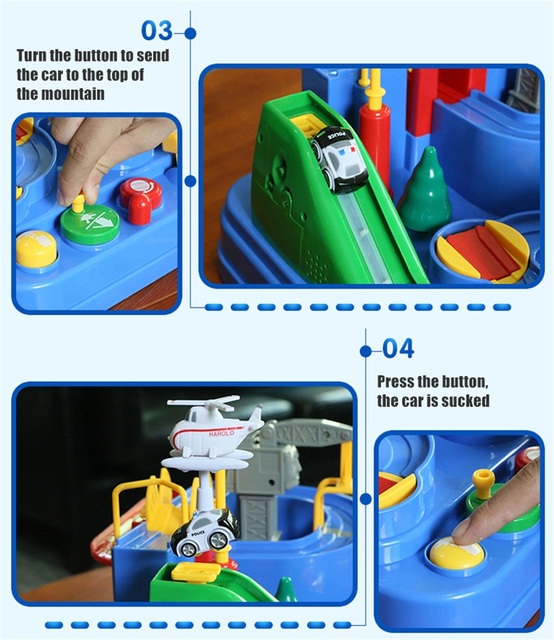 Edukacyjne samochody zabawkowe - utwór przygoda mózg gry stołowe szynowe mechaniczne parkingi dla chłopców - Wianko - 7