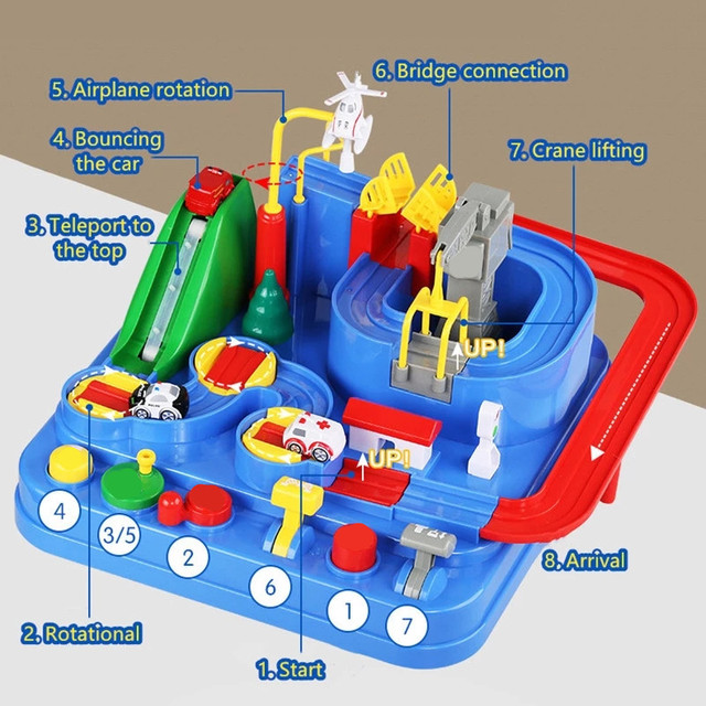 Edukacyjne samochody zabawkowe - utwór przygoda mózg gry stołowe szynowe mechaniczne parkingi dla chłopców - Wianko - 5