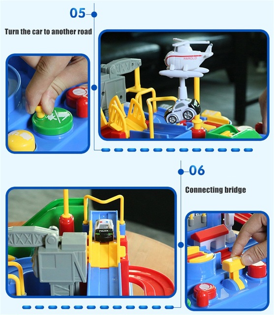 Edukacyjne samochody zabawkowe - utwór przygoda mózg gry stołowe szynowe mechaniczne parkingi dla chłopców - Wianko - 8