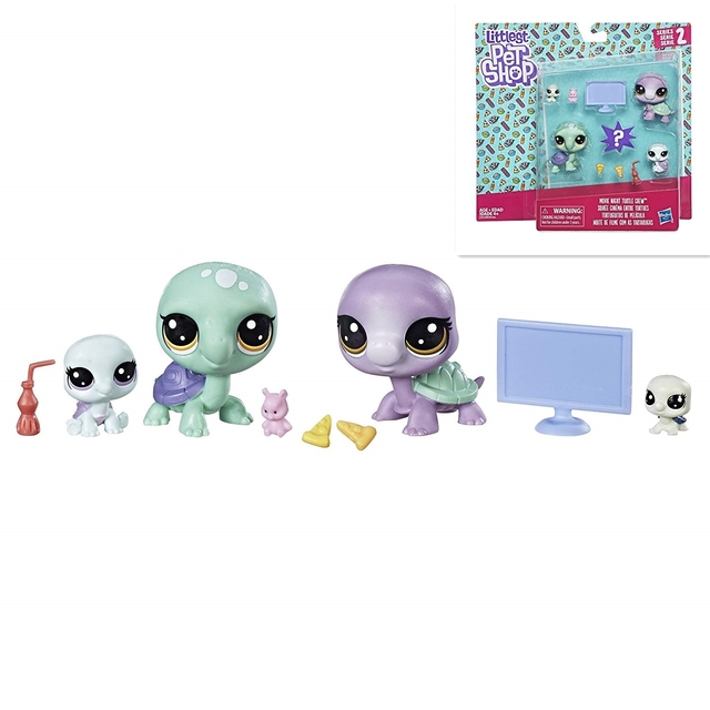 Militarne figurki rodzinne Kot Pies Żółw Littlest Pet Shop - zabawki do kolekcjonowania - Wianko - 1