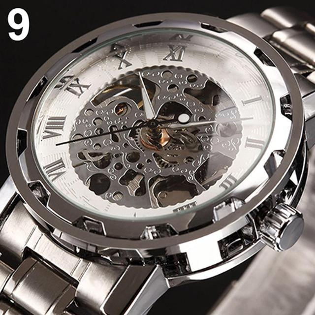 Luksusowy zegarek damski mechaniczny wodoodporny, szkielet rzymskie cyfrowe wycięcia, pasek ze stali nierdzewnej, automatyczny - Wianko - 4