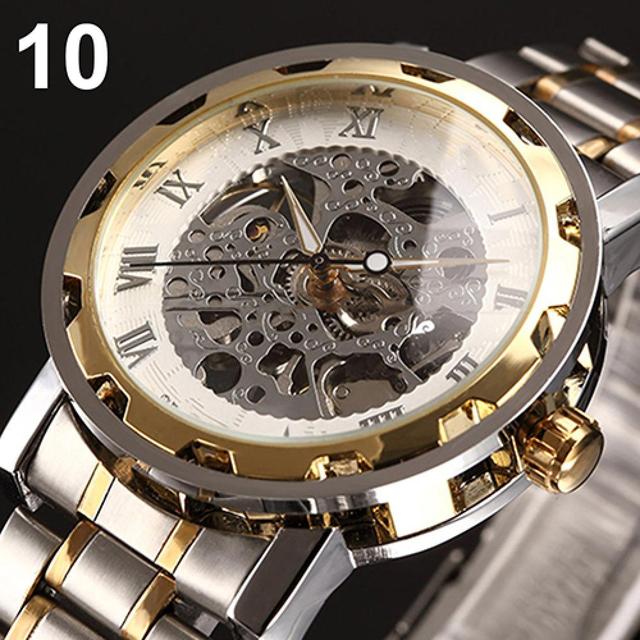 Luksusowy zegarek damski mechaniczny wodoodporny, szkielet rzymskie cyfrowe wycięcia, pasek ze stali nierdzewnej, automatyczny - Wianko - 7