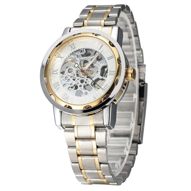 Luksusowy zegarek damski mechaniczny wodoodporny, szkielet rzymskie cyfrowe wycięcia, pasek ze stali nierdzewnej, automatyczny - Wianko - 17