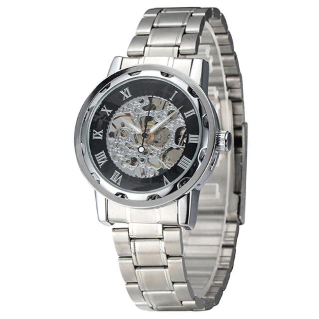 Luksusowy zegarek damski mechaniczny wodoodporny, szkielet rzymskie cyfrowe wycięcia, pasek ze stali nierdzewnej, automatyczny - Wianko - 15