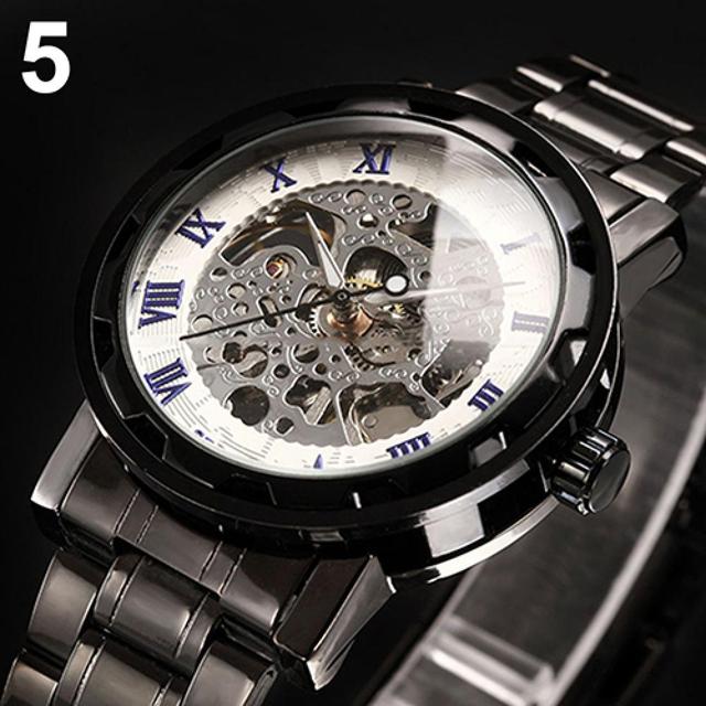 Luksusowy zegarek damski mechaniczny wodoodporny, szkielet rzymskie cyfrowe wycięcia, pasek ze stali nierdzewnej, automatyczny - Wianko - 11