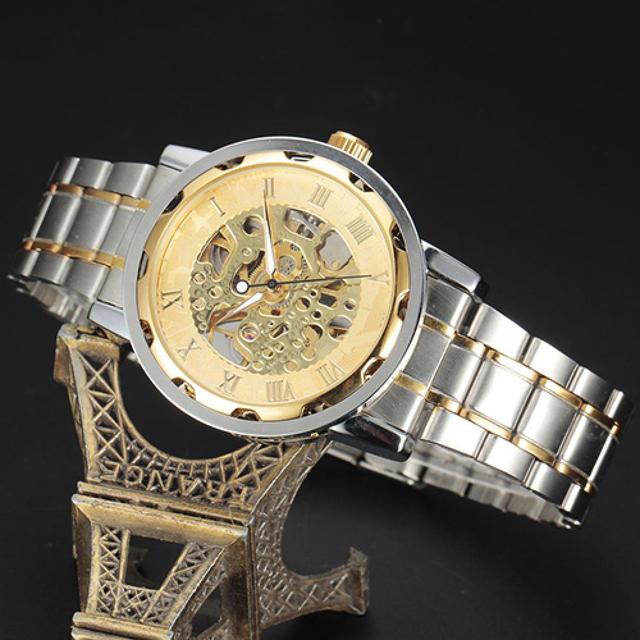 Luksusowy zegarek damski mechaniczny wodoodporny, szkielet rzymskie cyfrowe wycięcia, pasek ze stali nierdzewnej, automatyczny - Wianko - 23
