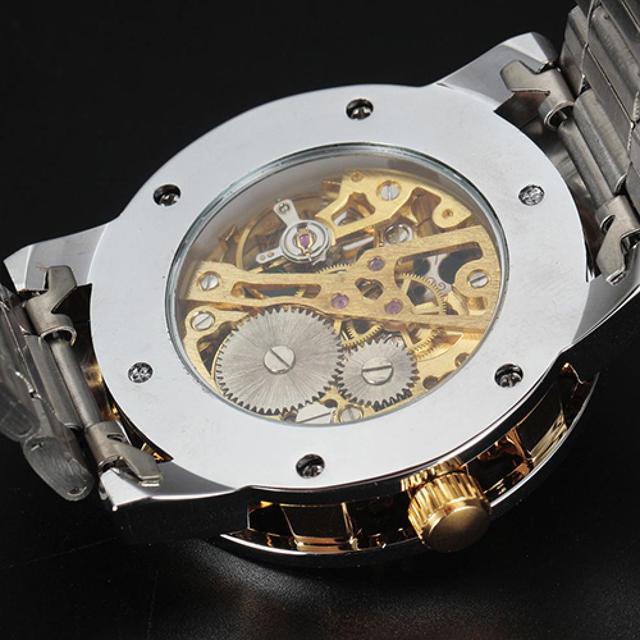 Luksusowy zegarek damski mechaniczny wodoodporny, szkielet rzymskie cyfrowe wycięcia, pasek ze stali nierdzewnej, automatyczny - Wianko - 25