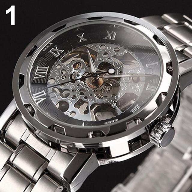 Luksusowy zegarek damski mechaniczny wodoodporny, szkielet rzymskie cyfrowe wycięcia, pasek ze stali nierdzewnej, automatyczny - Wianko - 5