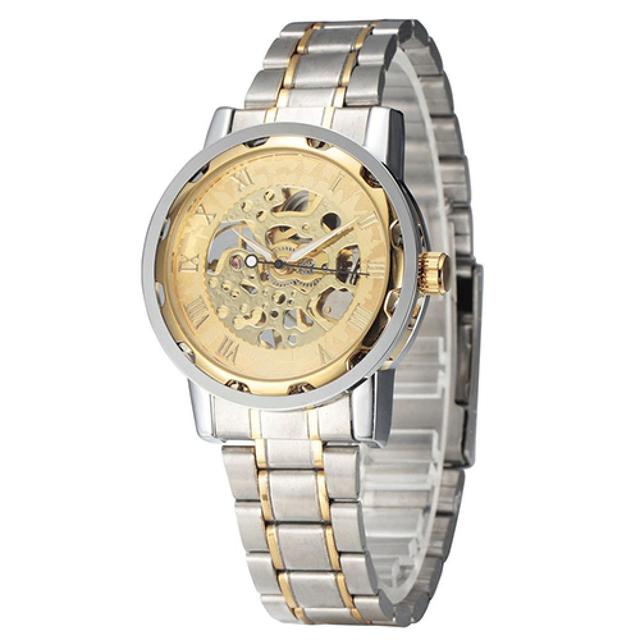 Luksusowy zegarek damski mechaniczny wodoodporny, szkielet rzymskie cyfrowe wycięcia, pasek ze stali nierdzewnej, automatyczny - Wianko - 16