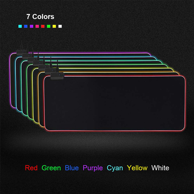 Duża podkładka pod mysz RGB EAOR z kolorowym, Luminous wzorem do gier, na biurko, 7 kolorów LED, idealna dla graczy na komputery stacjonarne - Wianko - 3