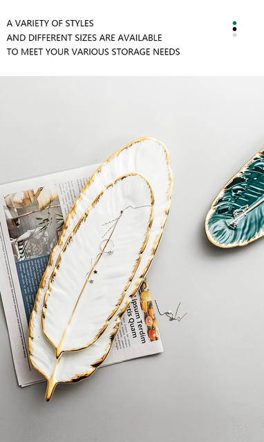 Talerz deserowy ceramiczny w stylu skandynawskim z piórkowym wzorem - Wianko - 10