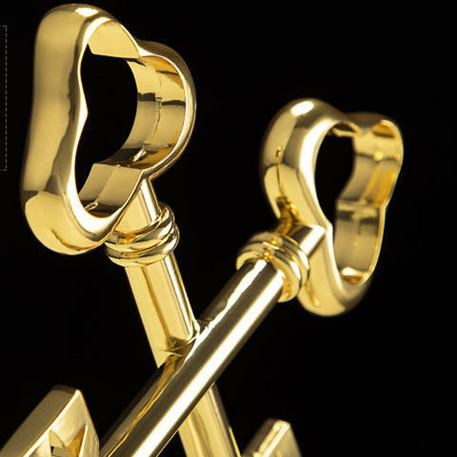 Złoty klucz kryształowe trofeum dekoracji - niestandardowe, kreatywne pamiątki dla znajomych i domu - Wianko - 4