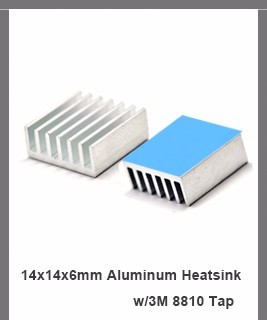 20 sztuk aluminiowych radiatorów 14*14*6mm z dwustronną taśmą klejącą termiczną dla IC i drukarki 3D - Wianko - 4