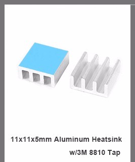 20 sztuk aluminiowych radiatorów 14*14*6mm z dwustronną taśmą klejącą termiczną dla IC i drukarki 3D - Wianko - 1