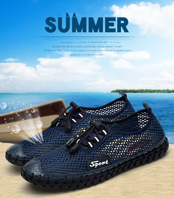 Letnie męskie buty outdoorowe handmade 2020 z miękką oddychającą siatką - Wianko - 3