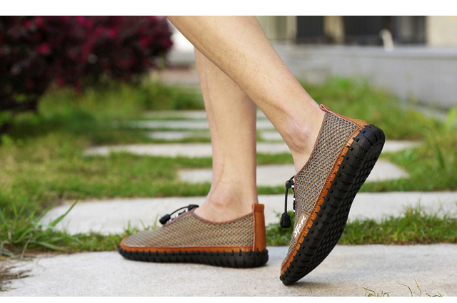 Letnie męskie buty outdoorowe handmade 2020 z miękką oddychającą siatką - Wianko - 16