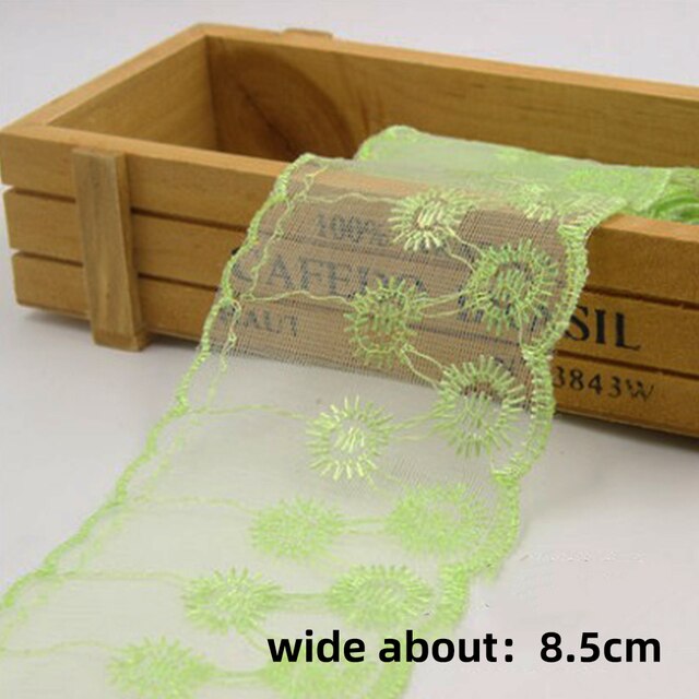 Wysokiej jakości koronkowa tkanina haftowana z 3D kwiatowym wzorem, szerokość 8.5cm - Wianko - 20