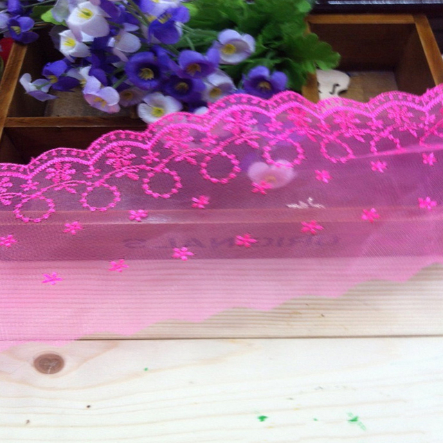 Wysokiej jakości koronkowa tkanina haftowana z 3D kwiatowym wzorem, szerokość 8.5cm - Wianko - 11