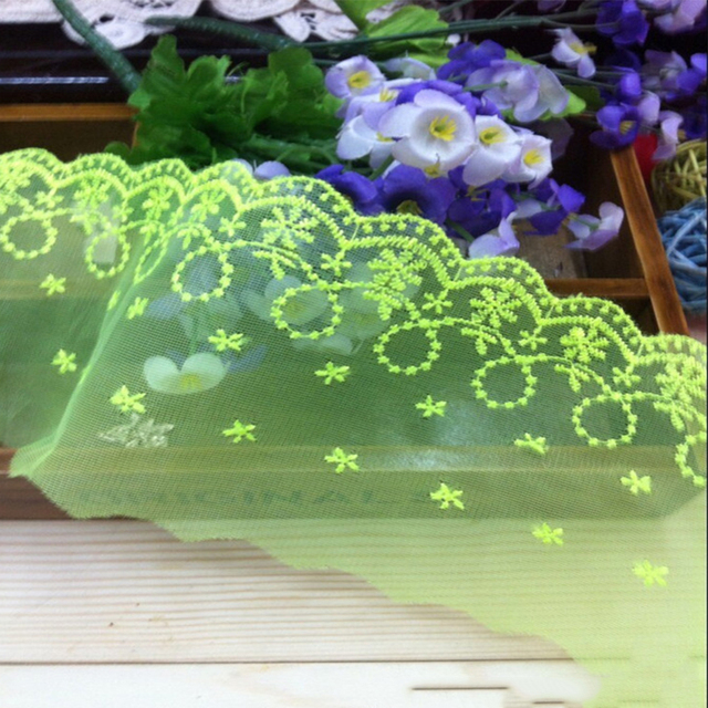 Wysokiej jakości koronkowa tkanina haftowana z 3D kwiatowym wzorem, szerokość 8.5cm - Wianko - 12