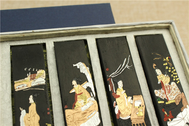 Chinski tradycyjny zestaw atramentu do kaligrafii Sumi - 4 sztuki, tusz kij stały, Anhui Laohukaiwen - Wianko - 2