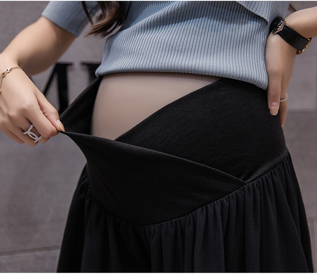 Spodenki ciążowe Patchwork w dużych rozmiarach z oddychającej bawełny szyfonowej - Wianko - 24