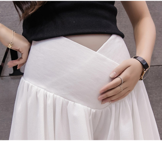 Spodenki ciążowe Patchwork w dużych rozmiarach z oddychającej bawełny szyfonowej - Wianko - 17