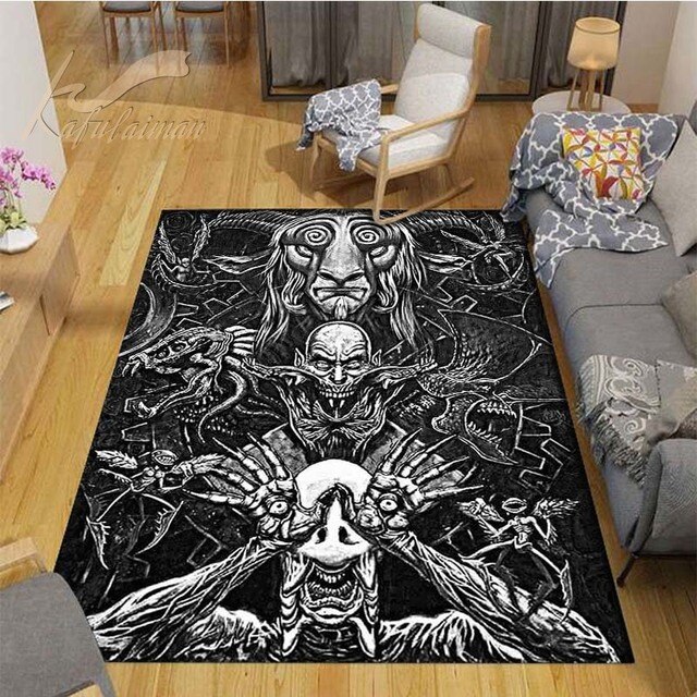 Dywan do salonu Szatan Demon czaszka Ouija deska dywan składany Gothic Halloween Home Decor - Wianko - 2