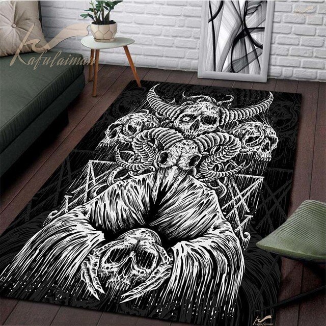 Dywan do salonu Szatan Demon czaszka Ouija deska dywan składany Gothic Halloween Home Decor - Wianko - 5