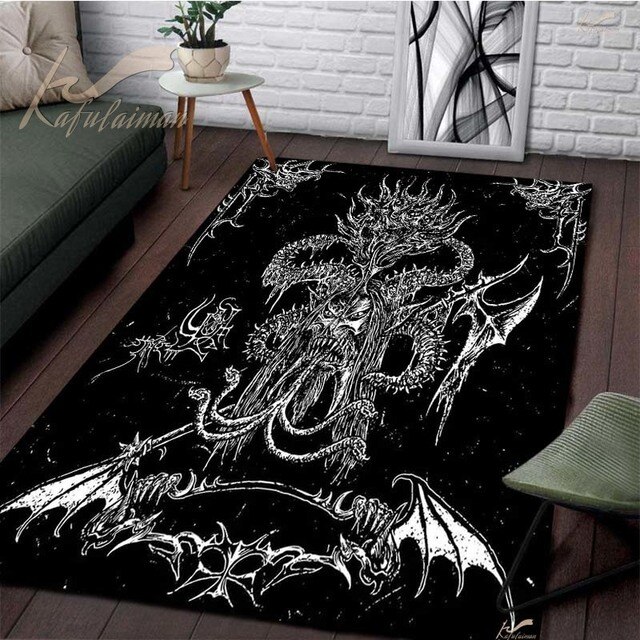 Dywan do salonu Szatan Demon czaszka Ouija deska dywan składany Gothic Halloween Home Decor - Wianko - 4