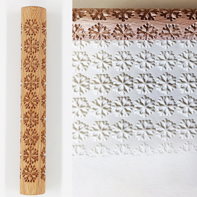 Rozwałka ceramiczna z drewnianymi teksturami i wzorem kwiatowym - łatwe tłoczenie, idealne narzędzie do pieczenia i pracy z gliną - Wianko - 14