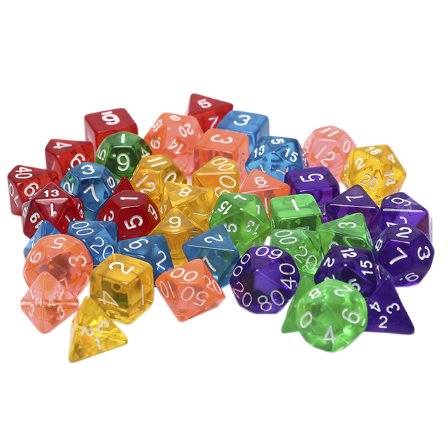 Mieszane 7 kolorowych kości do kreatywnej gry w Dungeons & Dragons - Wianko - 1