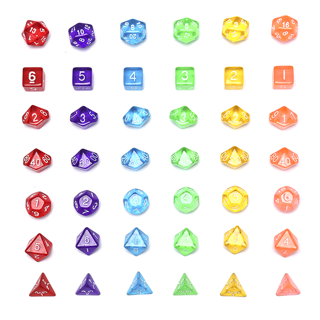 Mieszane 7 kolorowych kości do kreatywnej gry w Dungeons & Dragons - Wianko - 2
