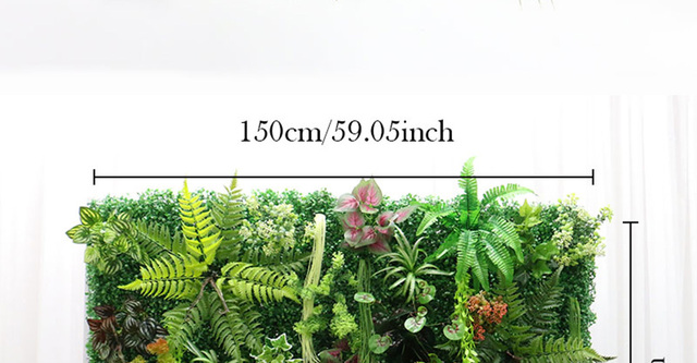 Wysokiej jakości 40*60cm ściana z sztucznymi roślinami do dekoracji wnętrz w stylu naturalnym - Wianko - 14