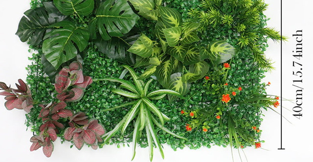 Wysokiej jakości 40*60cm ściana z sztucznymi roślinami do dekoracji wnętrz w stylu naturalnym - Wianko - 13
