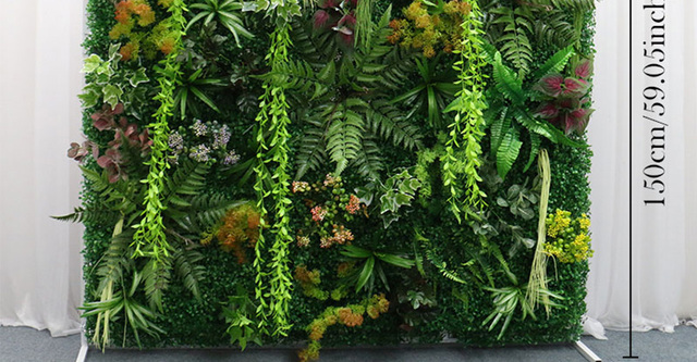 Wysokiej jakości 40*60cm ściana z sztucznymi roślinami do dekoracji wnętrz w stylu naturalnym - Wianko - 15
