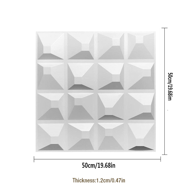 Panel dachówkowy 3D gipsowy na ścianę - 5 sztuk, 50x50cm - Wianko - 5