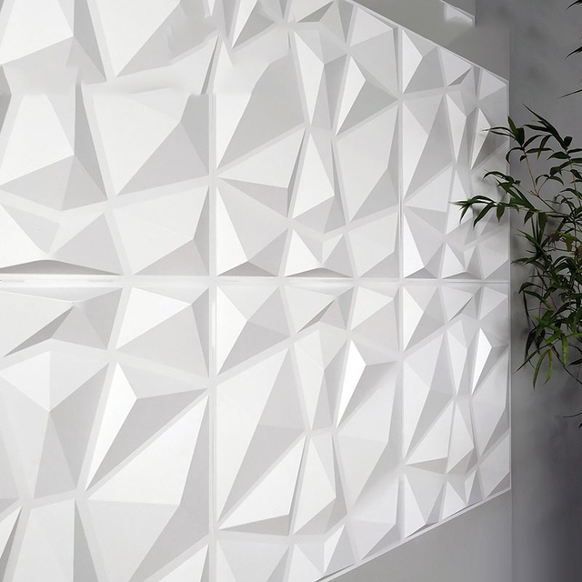 Panel dachówkowy 3D gipsowy na ścianę - 5 sztuk, 50x50cm - Wianko - 2
