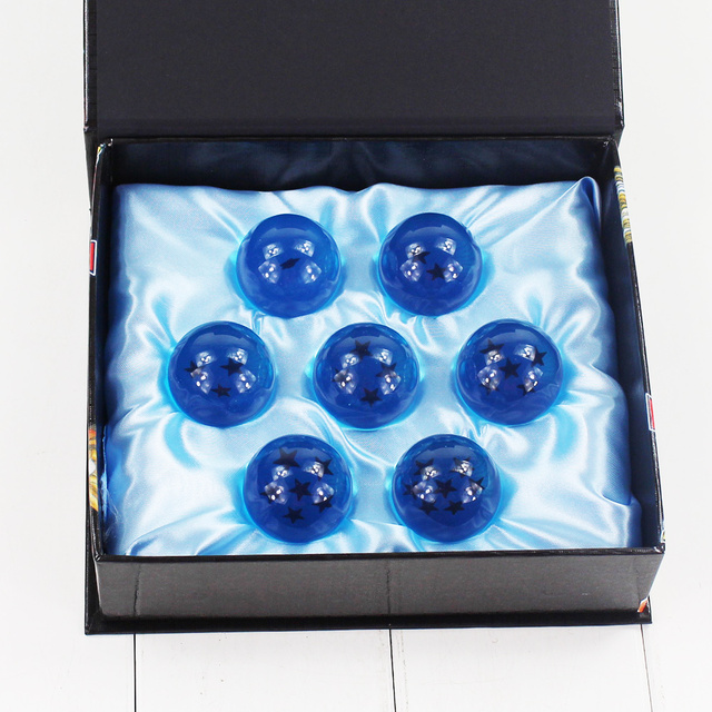 Figurki akcji Dragon Ball Z DBZ - 7 szt. zestaw kryształowych kul Goku i Shenron Dragonball żywica PVC - zabawki dla dzieci, modele postaci 3.5cm i 4.5cm - Wianko - 7