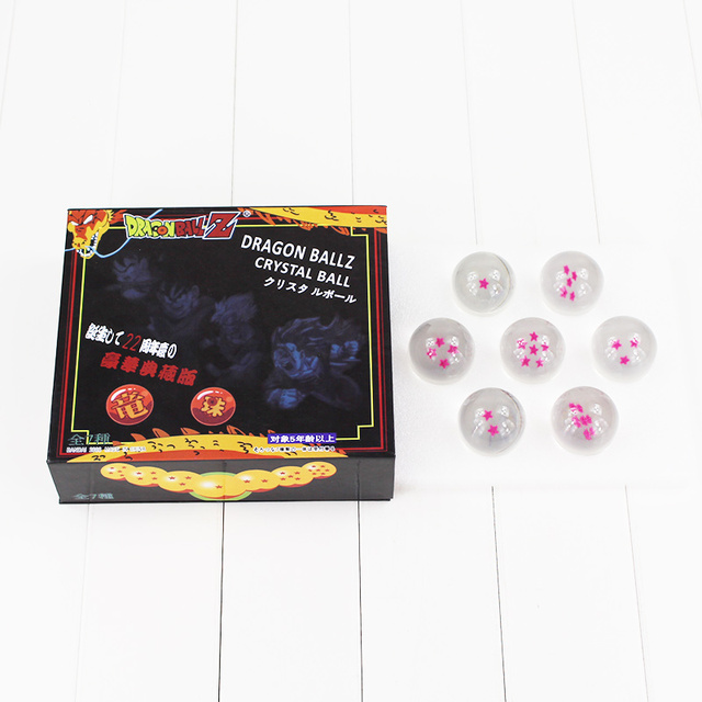 Figurki akcji Dragon Ball Z DBZ - 7 szt. zestaw kryształowych kul Goku i Shenron Dragonball żywica PVC - zabawki dla dzieci, modele postaci 3.5cm i 4.5cm - Wianko - 6
