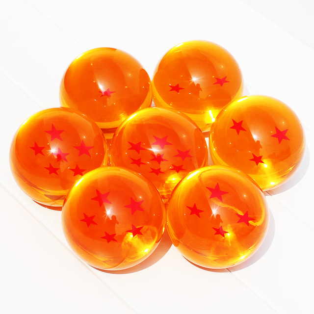 Figurki akcji Dragon Ball Z DBZ - 7 szt. zestaw kryształowych kul Goku i Shenron Dragonball żywica PVC - zabawki dla dzieci, modele postaci 3.5cm i 4.5cm - Wianko - 2